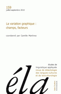 Études de linguistique appliquée, no 159